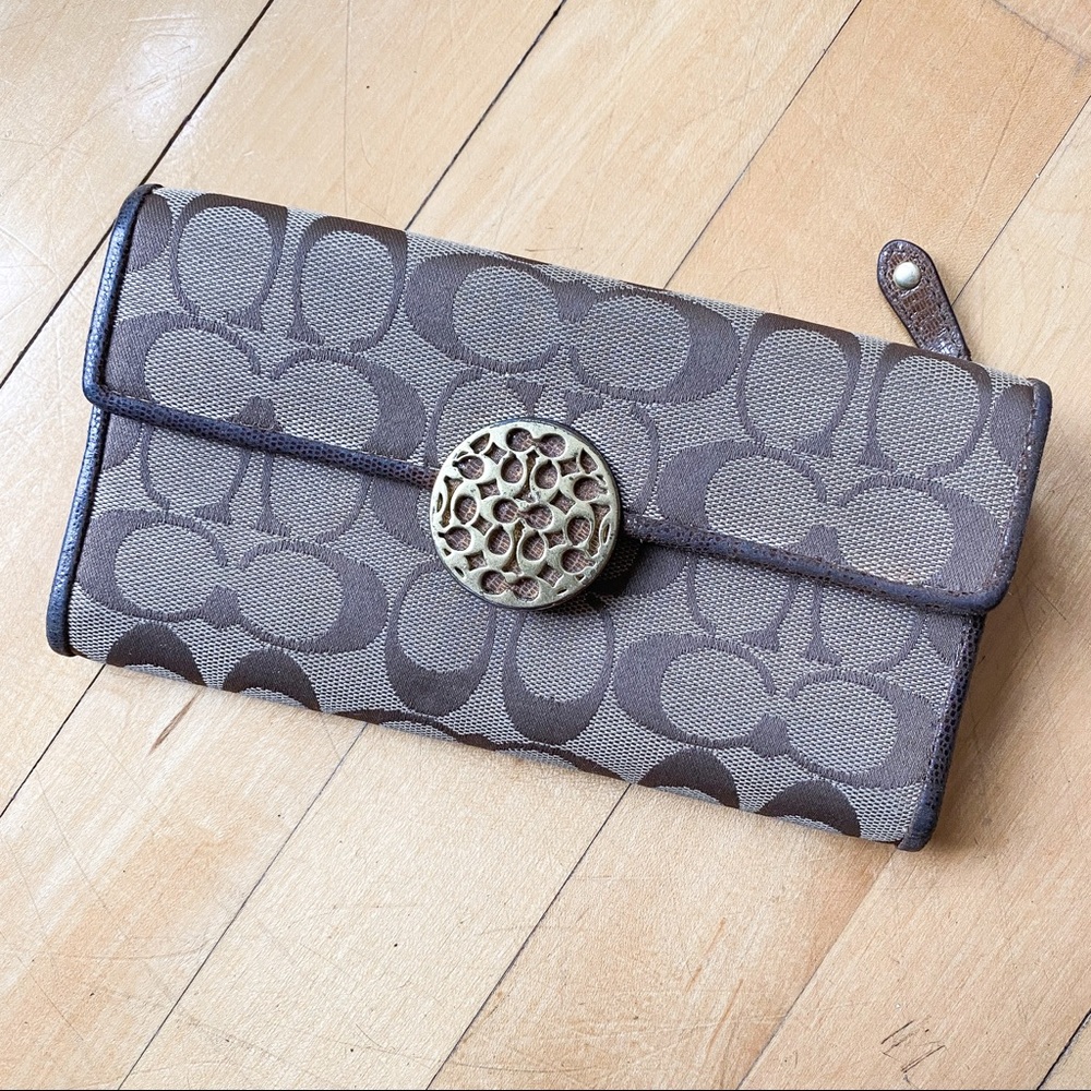 Coach Signature Trifold Wallet
